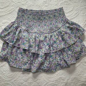 Floral Skirt Blue and Green Floral.